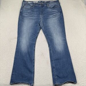 Seven7 Jeans Mens 40x32 Slim Boot‎ Super Flex Blue Denim Faded Whiskered EUC